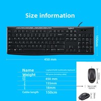 Ensemble clavier et souris filaires MK200 USB pour ordinateur de bureau, multimédia, jeux, bureau