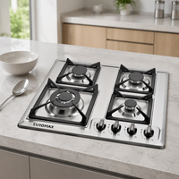 Cuisinière à gaz GPL encastrable quatre feux OEM/ODM neuve de haute qualité avec surface en acier inoxydable de 60 cm et allumage électronique
