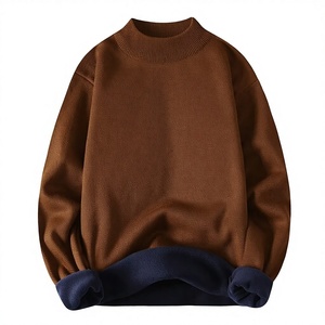<span class=keywords><strong>Pull</strong></span> chaud pour homme en tissu mélangé polyester, couleur unie, col mi-haut, haute élasticité, style européen et américain, automne-hiver - Product Image 1