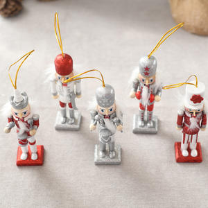 Ornement populaire joyeux noël, nouvel arrivage, 13cm de haut, 5 pièces, paillettes, <span class=keywords><strong>casse</strong></span>-<span class=keywords><strong>noisette</strong></span>, décoration soldat en bois - Product Image 5