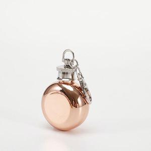 ขวดเหล้าพกพาขนาดเล็ก 1 ออนซ์ ทำจากสแตนเลส 304 พร้อมพวงกุญแจ - Product Image 3