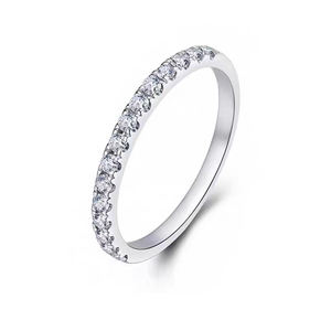 14k 18k rundgeschnittener Diamant Verlobungsring Bohrer Diamant Versprechen Lab Diamantenring - Product Image 1