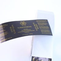 Boîte d'expédition pour imprimante thermique de luxe avec logo personnalisé autocollant en vinyle noir doré étanche avec étiquette en feuille d'or de luxe