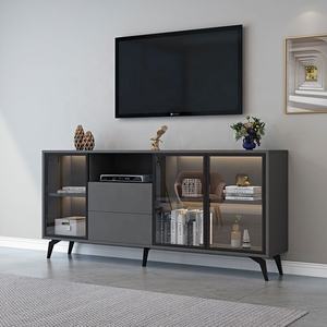 Новый дизайн, Современная черная Подставка для телевизора, Каминный шкаф для телевизора, Черный винтажный белый шкаф для хранения деревянного пола, шкаф для хранения - Product Image 4