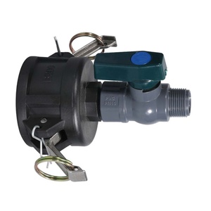 Robinet pour réservoir d'eau IBC, raccord à came 2 pouces, robinet en plastique pour réservoir IBC de 275 à 330 gallons avec vanne à bille pour tuyau d'arrosage en plastique - Product Image 1