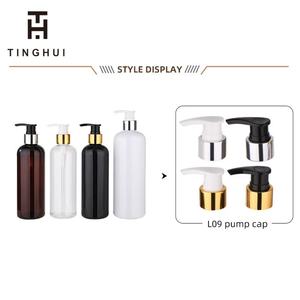 White100ml 250ml 300ml 500ml Empty <b>Shower</b> Gel Shampoo Cosmetic Container Plastic Bottle with Gold Silver Press Disc Top Cap - Product Image 5