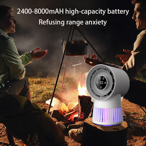 Lampe de camping portable avec ventilateur 2-en-1, lumière anti-moustiques multifonctionnelle pour l'extérieur, recharge USB, ventilateur de bureau à domicile - Product Image 4