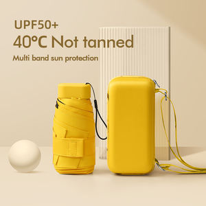 Exquisito Mini paraguas de bolsillo con pegamento negro, protección <span class=keywords><strong>UV</strong></span> de 6 pliegues, <span class=keywords><strong>sol</strong></span> y lluvia, doble propósito, ligero y protector - Product Image 6