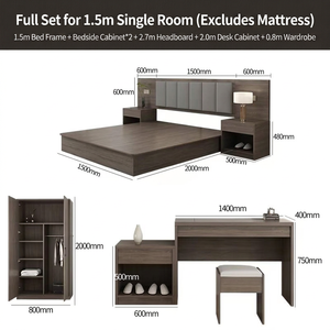 Hotel Bedroom <b>Set</b> Rectangle Framework Structure High Quality <b>Paint</b> Customizable Adult Furniture - Product Image 2