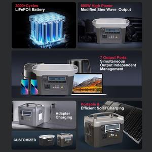 Generador Solar con Certificación CE ROHS, Salida AC/DC, LiFePO4, 600W, Sistema de Almacenamiento de Energía Doméstico, Estación de Energía Solar Portátil de ABS - Product Image 2