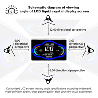 Pantalla LCD para Tablero de Motocicleta, Pantalla de Segmentos Multicolor Tipo VA para Motocicleta Inteligente, Instrumento Digital de Fábrica