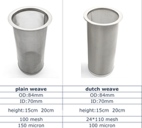 Tube à café conique en acier inoxydable de 100 microns 150 microns / tube filtrant à café / cafetière à infusion froide
