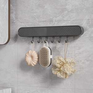 Multifunctional Household Storage <b>Rack</b> With Suction Cup <b>Wall</b> Mounted Strong Adhesive <b>Hooks</b> For Kitchen And Bathroom - Product Image 2