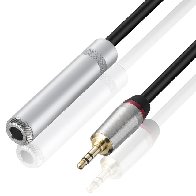 Bochara 3.5mm Stereo Jack Male to 6.5mm 6.35mm TRS Jack Female Converter Cable Shielded 30cm 50cm