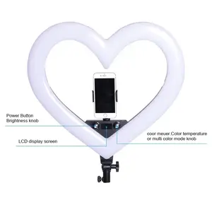 Heiß verkaufende LED Selfie Ring Licht Studio Fotografie Foto Fill Ring Licht Herzform mit Stativ Makeup Ring Licht 18 Zoll