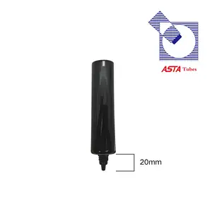 새로운 스타일 D25mm 타원형 광택 블랙 레이저 튜브 BB 스킨 케어 크림 튜브 포장 (긴 노즐 및 타원형 나사 캡 포함)