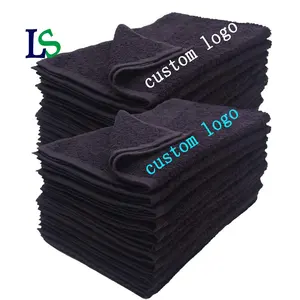 Wholesale Sports Gym Nail Hairdressing Beauty Salon Quick Dry Towel Custom Logo Hair Black Spa Towels