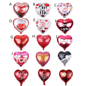 18 pouces Saint Valentin Décoration De Fête Ballons En Forme De Coeur Avec Alphabet Amour Ballons D'hélium En Gros - Product Image 1