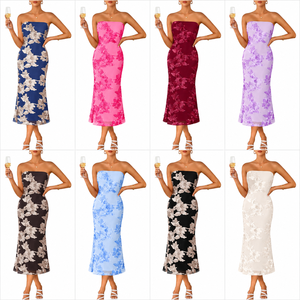 Vestidos de Verano de Color Sólido con Cintura Ajustada y Manga Corta, Surtido Aleatorio para Adultos, Envío de Paquete Mixto Multitalla - Product Image 1