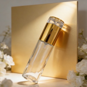 Juego de Envases de Vidrio para Cosméticos y Cuidado de la Piel, Personalizados con Serigrafía Blanca/Transparente, de Lujo, con Botella Dosificadora de Loción y Tarro para Crema - Product Image 2