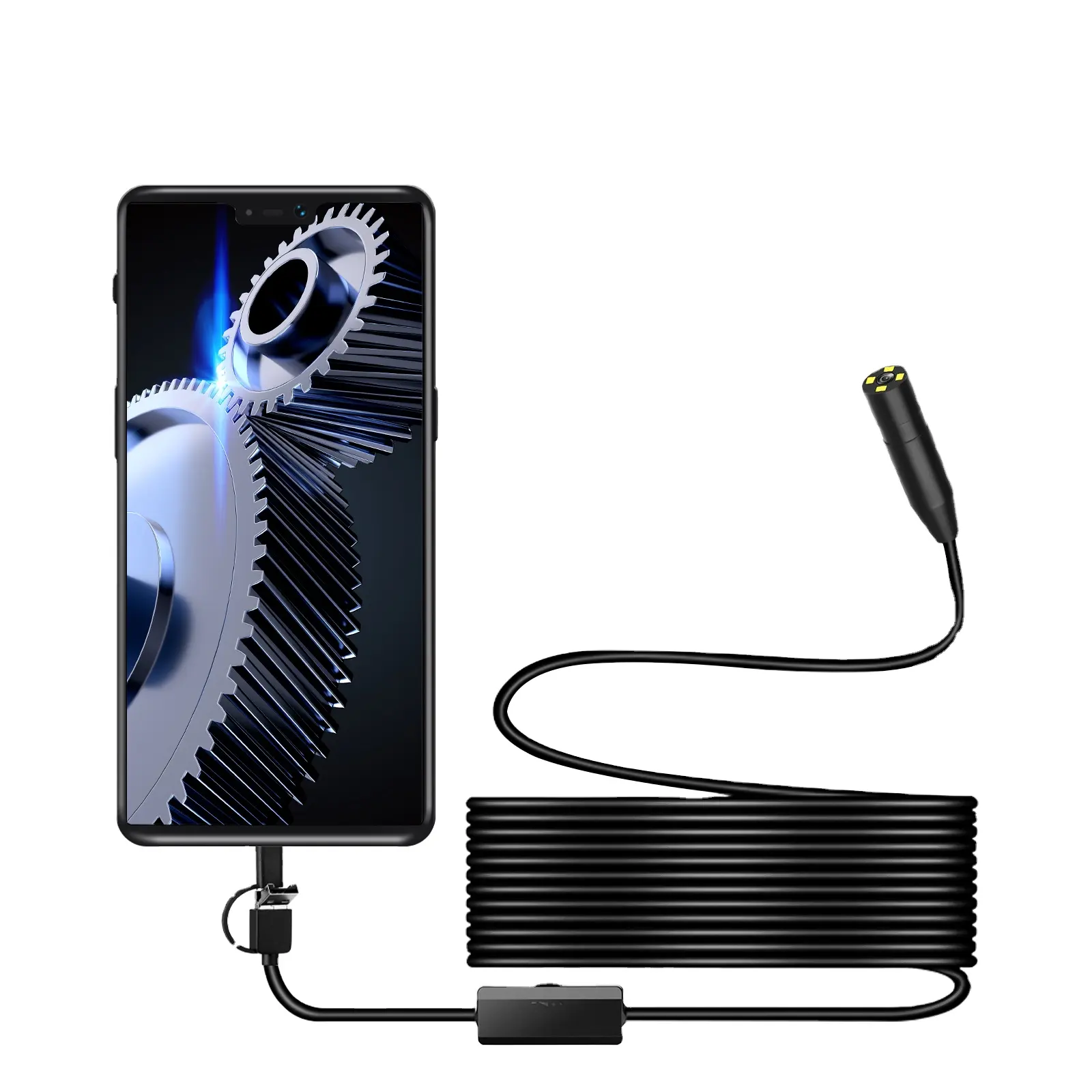 Endoscope Usb à tête unique 5 mégapixels câble Endoscope caméra endoscopique pour téléphone portable