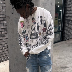 Thermal Waffle Knit Tee Custom Graphic <b>Graffiti</b> Long Sleeve <b>T</b> <b>Shirts</b> for Men Cut and Sew Waffle Knit Long Sleeve - Product Image 3