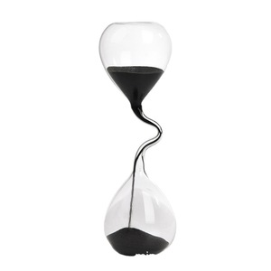 Thiết kế đường cong đồng hồ cát màu đen phong cách Bắc Âu trang trí nội thất thủy tinh thủ công đơn giản phụ kiện bàn nội thất Quà Tặng đồng hồ cát thẩm mỹ - Product Image 3