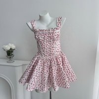 Robes courtes sans manches à imprimé floral printemps-été, robes décontractées mignonnes pour femmes et filles, robes florales