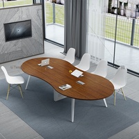 Table de conférence HYZ-288X ovale pliable et mobile, capacité 8 personnes, design créatif en forme de 8, simple et moderne, pour la formation, les négociations et le bureau
