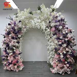 แตรโค้งรูปดอกไม้สีม่วงตกแต่งเวทีปาร์ตี้งานแต่งงานแบบเรียบ - Product Image 1