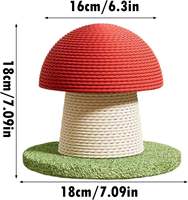 Griffoir pour chat en acrylique et poteau, design champignon mignon, 2 niveaux, avec corde en sisal et base solide, pour usage intérieur
