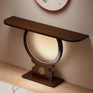 Mesa Consola <span class=keywords><strong>de</strong></span> Lujo Decorativa Minimalista con Panel <span class=keywords><strong>de</strong></span> Bambú, Mueble <span class=keywords><strong>de</strong></span> <span class=keywords><strong>Entrada</strong></span> para Sala <span class=keywords><strong>de</strong></span> Estar, Mobiliario para el Hogar - Product Image 3