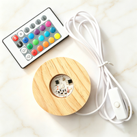 Lampe de table ronde en bois sur mesure, support de lampe, piles AAA, prise USB, batterie au lithium, lumière blanc chaud multicolore, homologuée CE