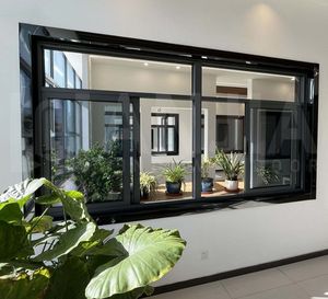 Aluminium insonorisé de qualité supérieure coulissant à volet fixe Bronze anodisé auvent Louvre Sash Cottage Windows - Product Image 1