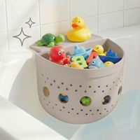 Organisateur de jouets de bain en silicone de qualité alimentaire avec ventouses puissantes, support mural pour jouets de bain pour bébé, panier de rangement sans BPA
