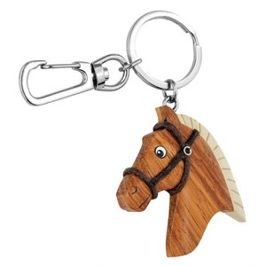 Portachiavi in legno a forma di cavallo, ornamento senza scatola - Product Image 1