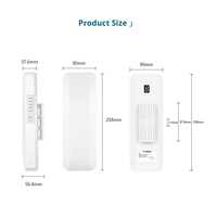 Pont sans fil extérieur ARRONNA ARN620 5.8G 900M MT7620DA+7612E 580MHz 64 Mo de mémoire 8 Mo de Flash 10 km 8 paires numériques