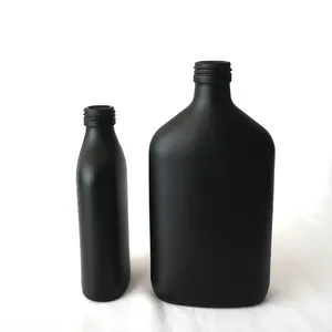 Лидер продаж, матовая черная пустая стеклянная бутылка 250 мл, 500 мл, бутылки для ликера, водки с логотипом заказчика