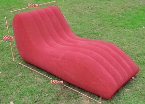 Kursi santai portabel bentuk S, Sofa santai PVC dapat ditiup - Product Image 4
