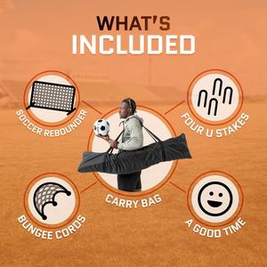 Футбольная сетка-отскок для тренировок, регулируемая, 6x4 фута, портативная, складная, с сумкой для переноски, усиленная, для тренировок на заднем дворе - Product Image 5