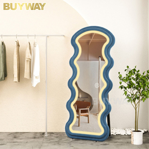 Ins Led trang trí nội thất lớn Chiều dài sàn tường đứng espejo spiegel sóng gương không thường xuyên phòng khách đầy đủ chiều dài cơ thể mặc quần áo gương - Product Image 1