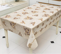 Nappe en PVC Imprimée Florale, Imperméable et Anti-Huile, avec Support en Tissu Polyester, Vente en Gros Direct Fabricant