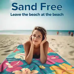 Toalla de playa de gofres rectangular de microfibra personalizada para niños para días de playa