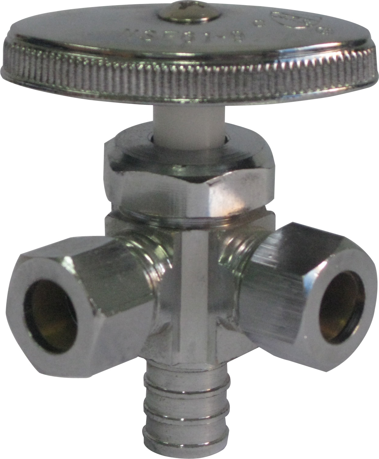 Good quality 3-way Chrome Plated Brass Angel Stop Valve with Zinc Alloy handle