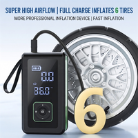 Banco de Energía Móvil de 12000 mAh, Compresor de Aire Universal de 12 V, Inflador de Neumáticos para Automóvil con Arrancador de Batería