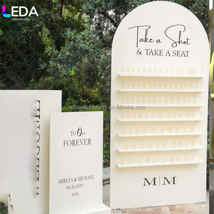 Fondo de Boda LED, Pared de PVC Negra para Exhibición de Champán, Soporte Acrílico para Exhibición de Champán, Pared de Champán Removible con Luz LED - Product Image 3