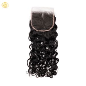 Paquetes de cabello intactos con cutículas saludables XBL con cierre de encaje, cierres HD camboyanos crudos con ondas de agua y grado 12A para tienda de belleza - Product Image 1