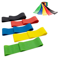 Ensemble de 5 bandes de résistance de voyage élastiques durables en latex pour l'exercice de yoga intérieur et extérieur pour la force de lutte