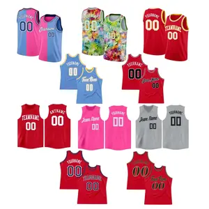 Groothandel Top 10 Mannen Custom Borduurwerk Nbaing Dubbelzijdig Basketbal Jersey Ontwerpen Blanco Sublimatie Mesh Uniform Team Voor Mannen