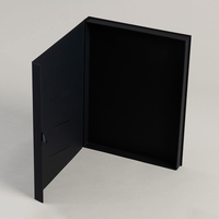 Boîtes cadeaux en carton rigide avec fermeture magnétique, forme de livre noir, format A4, logo personnalisé, gaufrage, revêtement UV